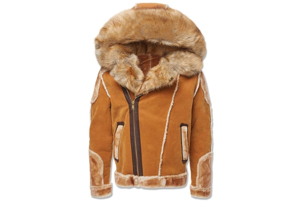 Jordan Craig 91625 Men's El Jefe Shearling Moto Jacket, Cognac