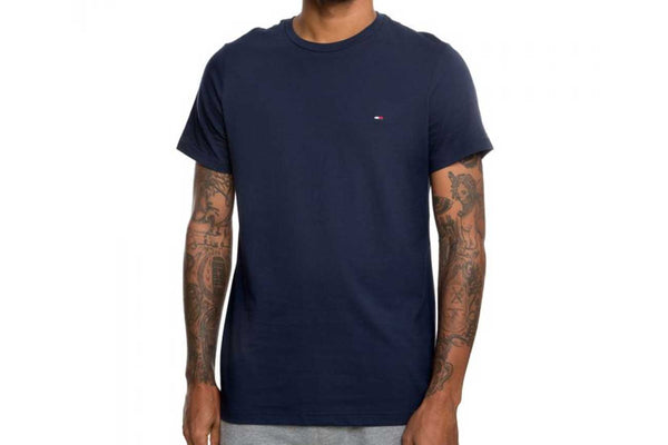 Men's Chest Flag Logo Solid T-shirt, Dark Navy