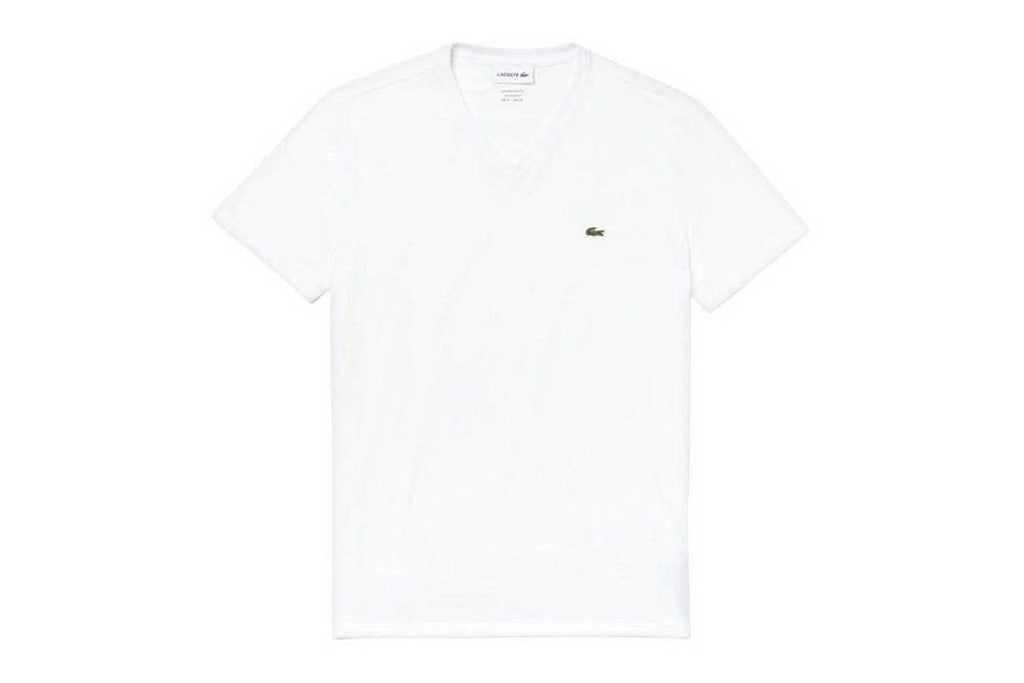 Men's V-neck Pima Cotton Jersey T-shirt, White