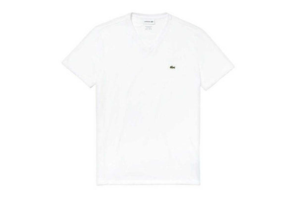 Men's V-neck Pima Cotton Jersey T-shirt, White