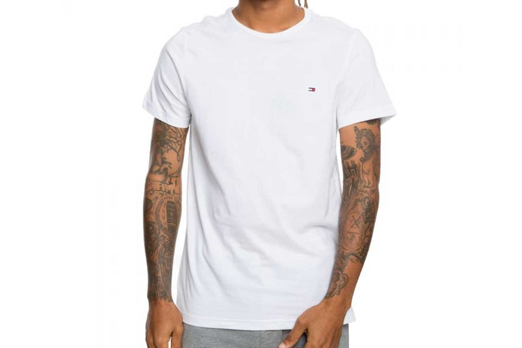 Men's Chest Flag Logo Solid T-shirt, White