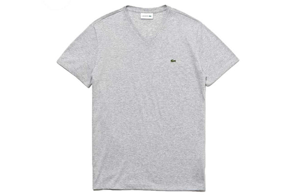 Men's V-neck Pima Cotton Jersey T-shirt, Grey