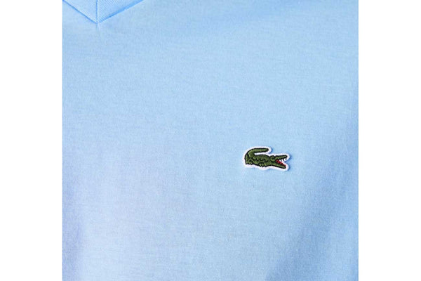 Men's V-neck Pima Cotton Jersey T-shirt, Sky Blue