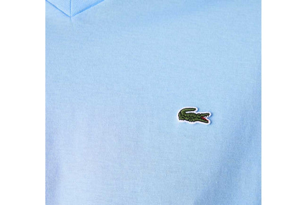 Men's V-neck Pima Cotton Jersey T-shirt, Sky Blue
