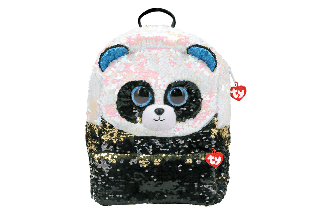 Bamboo Reversible Sequin Square Panda Backpack