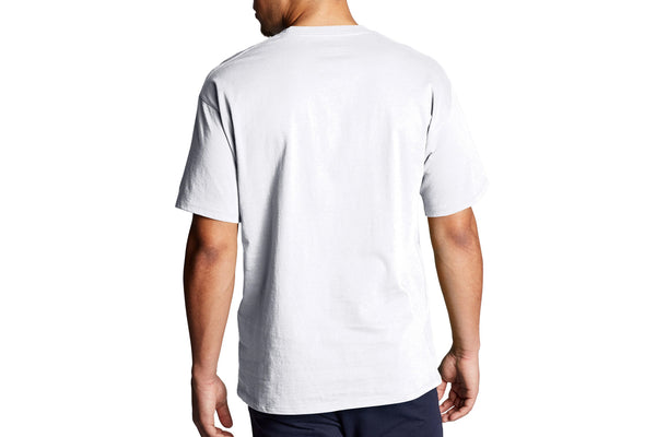 Men's White Graphic Jersey Tee, Script Logo