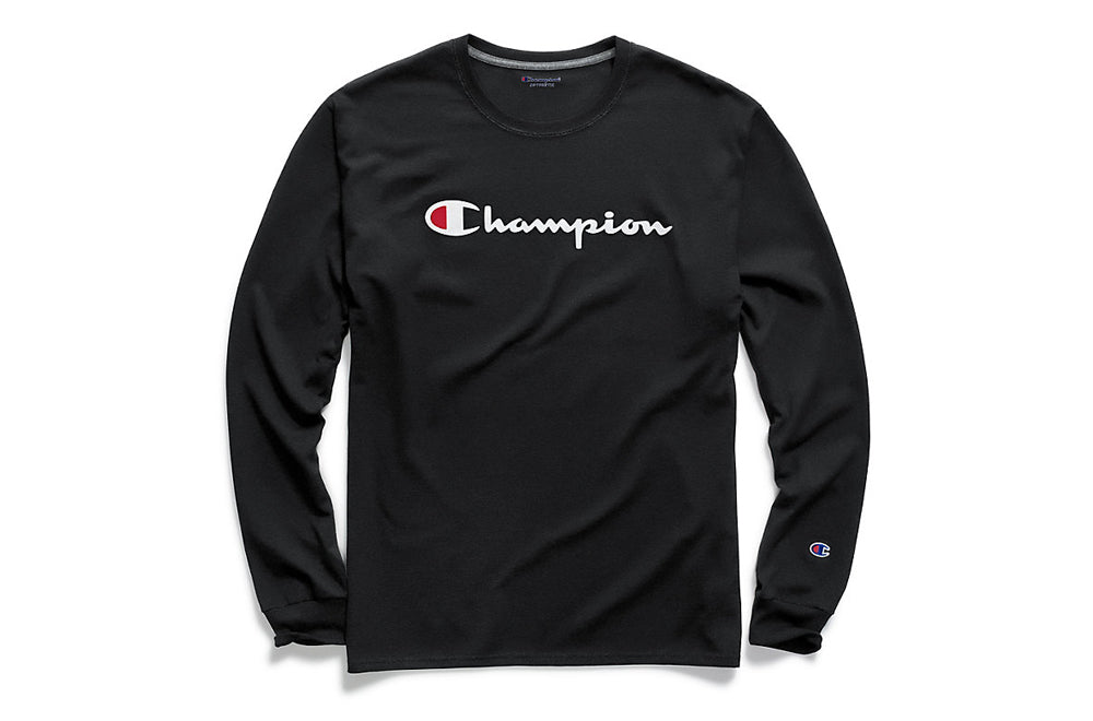 Men's Black Classic Graphic Long Sleeve Tee