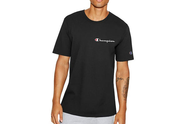 Men's Black Champion Embroidered Script Logo T-Shirt